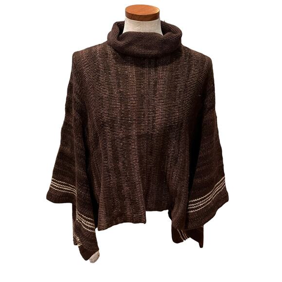 Ralph Lauren Sport Chocolate Brown Roll Neck Poncho - Picture 3 of 5